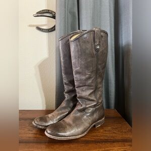 8 | Melissa Frye Tall Boots, Slate Brown